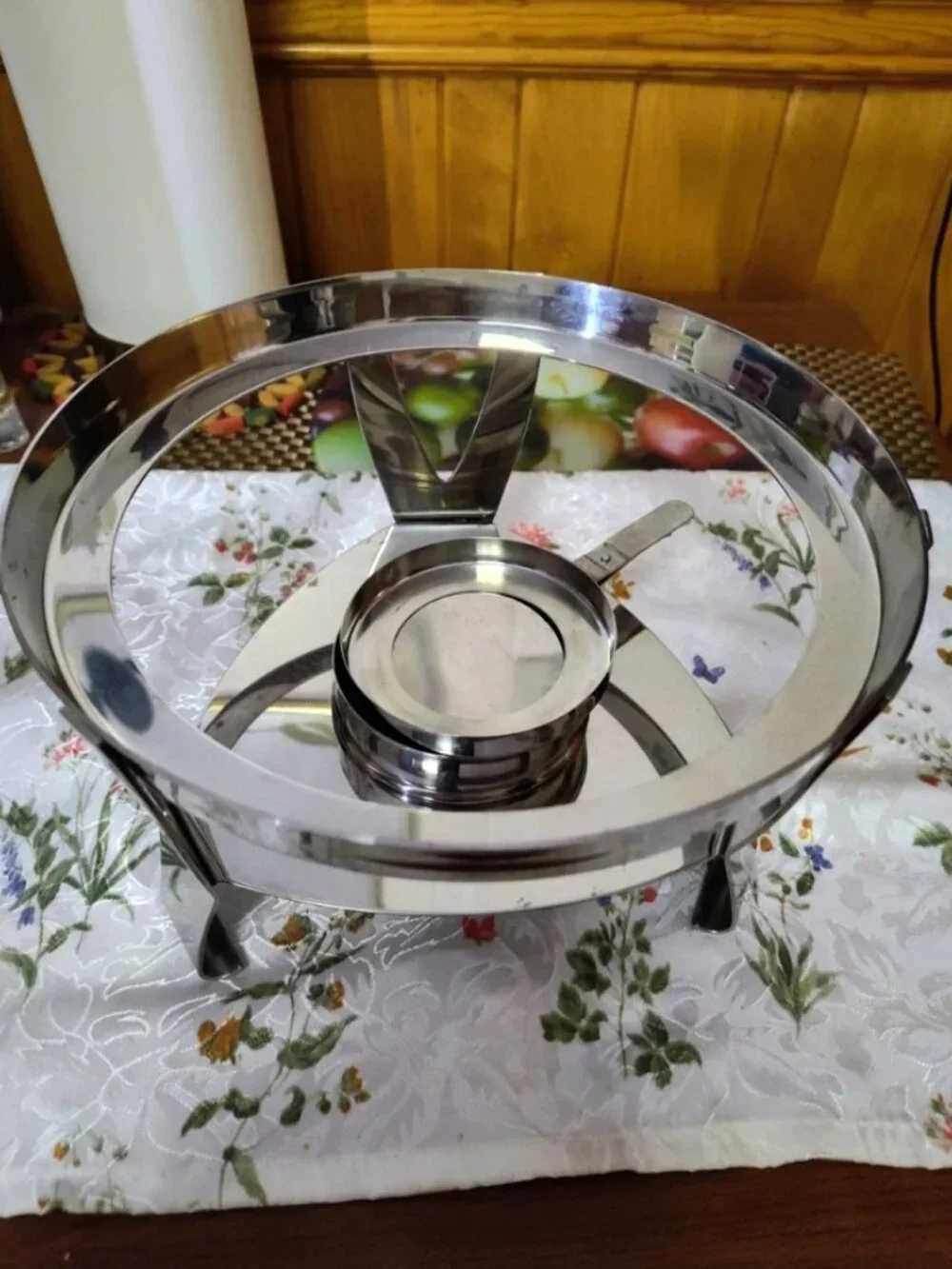 Princess House Heritage Buffet Server Base Stainless Steel 9-1/2
